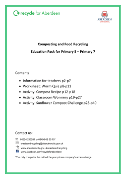 Food Recycling and Composting Teachers` Pack