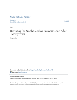 Revisiting the North Carolina Business Court After Twenty Years