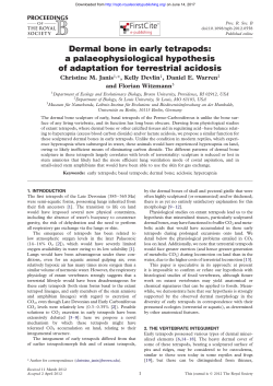 Dermal bone in early tetrapods - Proceedings of the Royal Society B