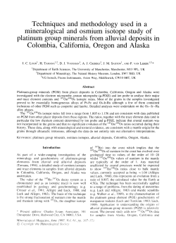 Techniques and methodology used in a mineralogical and osmium