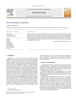 The metallurgy of antimony
