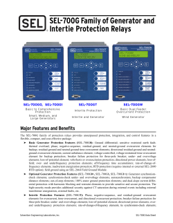 SEL-700G Family of Generator and Intertie Protection Relays