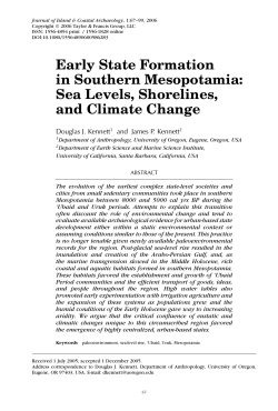 Early State Formation in Southern Mesopotamia: Sea Levels