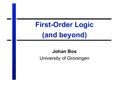 First-Order Logic (and beyond)