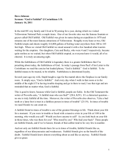 Dave Johnson Sermon: &ldquo;God is Faithful&rdquo;