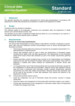 Clinical data standardisation standard