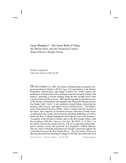 Great Blunders?: The Great Wall of China, the Berlin Wall, and the