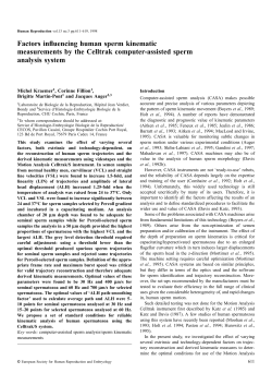 Factors influencing human sperm kinematic measurements by the