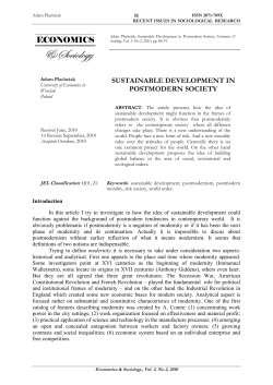 sustainable development in postmodern society