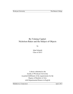Re-Valuing Capital: Nicholson Baker and the Subject
