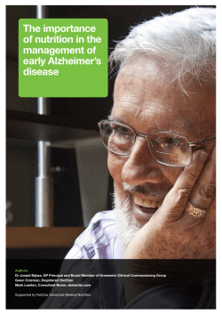 The importance of nutrition in the management of early