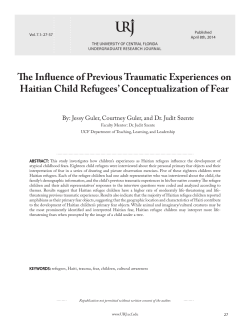 The Influence of Previous Traumatic Experiences on Haitian Child