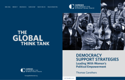 Democracy Support Strategies: Leading With Women`s Political