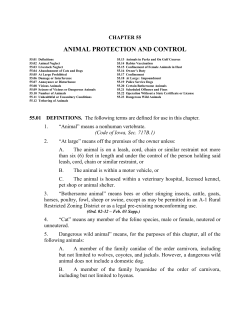 animal protection and control