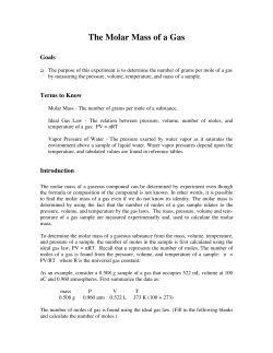 The Molar Mass of a Gas