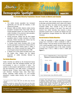 Demographic Spotlight - Visible Minority Population