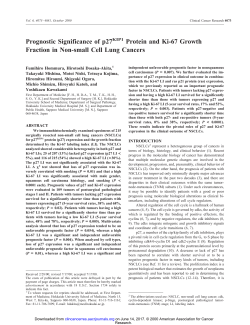Prognostic Significance of p27KIP1 Protein and Ki