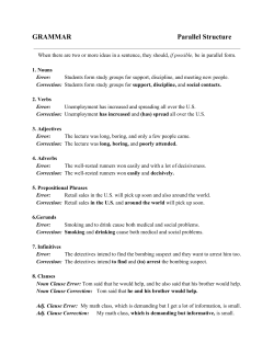GRAMMAR Parallel Structure