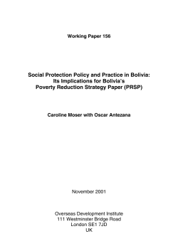Social Protection Policy and Practice in Bolivia