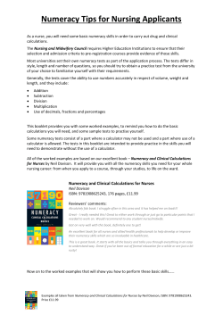 Numeracy Tips for Nursing Applicants