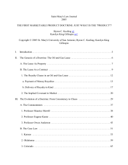 Saint Mary`s Law Journal 2005 THE FIRST MARKETABLE