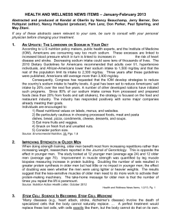 January/February 2013 Health and Wellness Newsletter