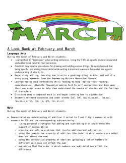 February And March Newsletter