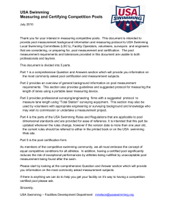 USA Swimming Measuring and Certifying Competition Pools