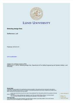 Selecting design fires - Lund University Publications