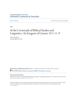 At the Crossroads of Biblical Studies and Linguistics