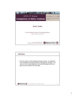 Honor Codes Definition