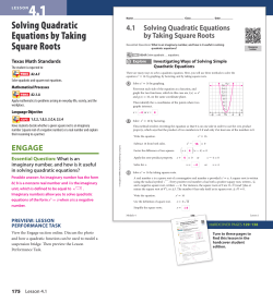 Solving Quadratic Equations by Taking Square Roots