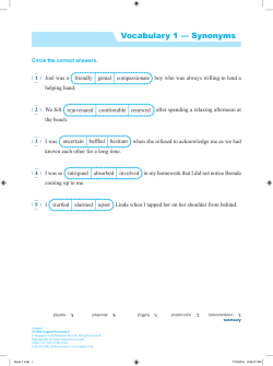 Vocabulary 1 — Synonyms - Singapore Asia Publishers