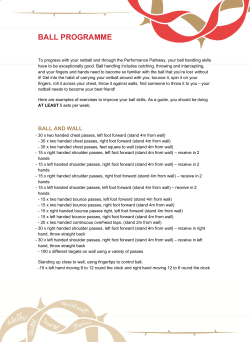 BALL PROGRAMME - England Netball