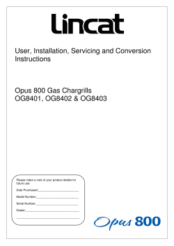 User, Installation, Servicing and Conversion Instructions Opus 800