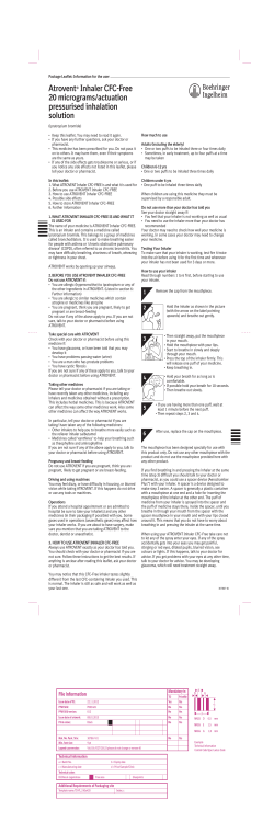 Atrovent&reg; Inhaler CFC-Free 20 micrograms/actuation pressurised