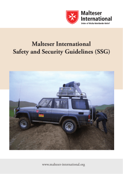 Malteser International Safety and Security Guidelines (SSG)