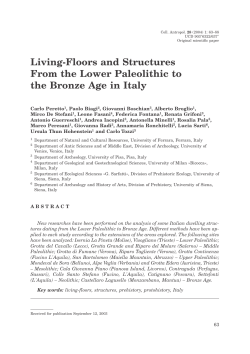 Living-Floors and Structures From the Lower Paleolithic to the