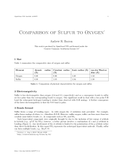 Comparison of Sulfur to Oxygen