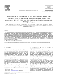 D etermination of trace amounts of rare earth elements in high pure