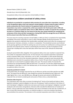 Corporations seldom convicted of safety crimes