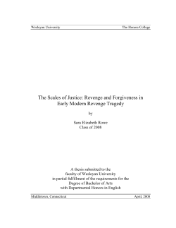 The Scales of Justice: Revenge and Forgiveness in