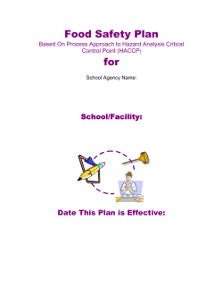 Prototype Food Safety Plan