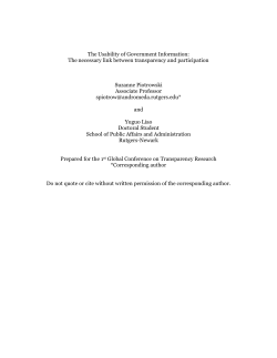 The Usability of Government Information: The necessary link
