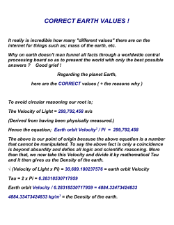 CORRECT EARTH VALUES