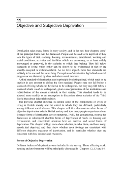 11 Objective and Subjective Deprivation