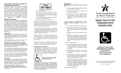 BASIC FACTS FOR PERSONS WITH - the Texas Department of