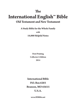 The Introduction - International English Bible