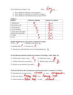 Review Questions for Chapter 2 test