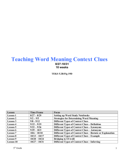 Teaching Word Meaning Context Clues